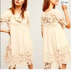 Anthropologie- Holding Horses Magnolia lace mini dress cream size 4